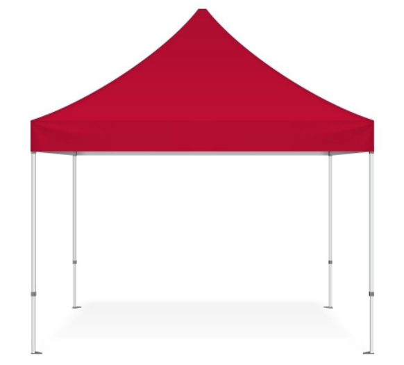 10x10 custom canopy tent package with printed top, back wall, sturdy frame, and roller bag – Truth Be Told Apparel